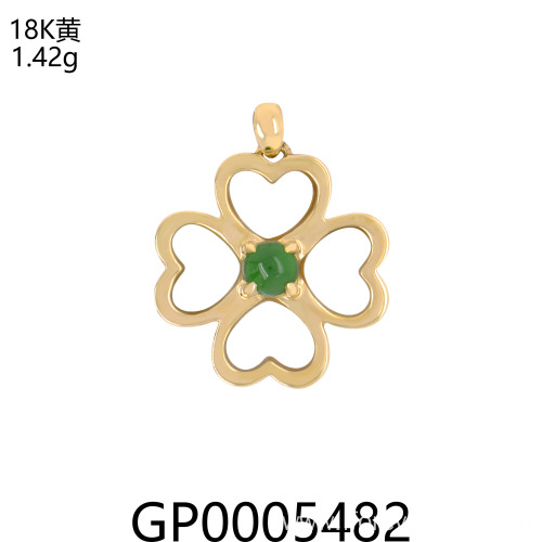 100% Natural Jadeite jade 18K Gold Pendant